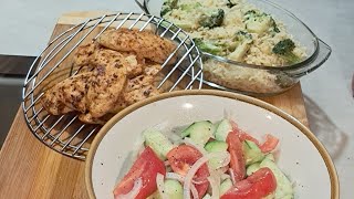 Rice/broccoli  chicken tenders with cucumber, tomato, and onion salad. by Cooking with Kresta Leonard 98 views 10 days ago 15 minutes