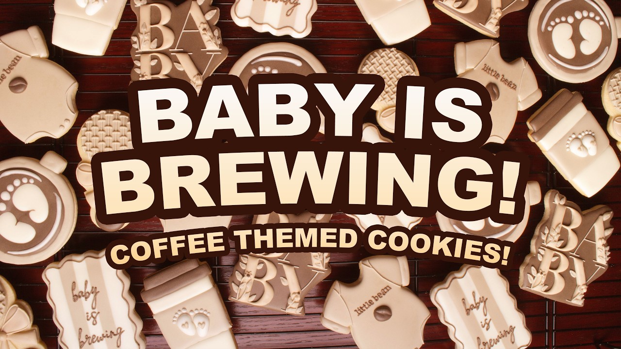 Coffee Themed | Baby Shower Sugar Cookies Decorating | Relaxing + Satisfying