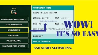 HOW TO ADD SECOND INN SCORE IN CRICKET SCORER APP. screenshot 2