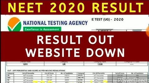 NEET UG 2020 Result Declared| NEET 2020 Result Out website Down NTA|NEET Lastest news.