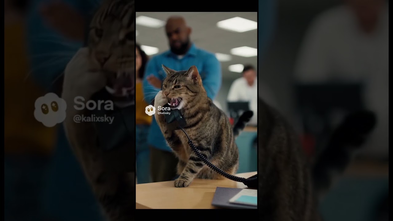 Кот и собака устроили грандиозную драку в офисе 😂