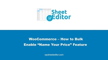 WooCommerce – How to Bulk Enable “Name Your Price” Feature