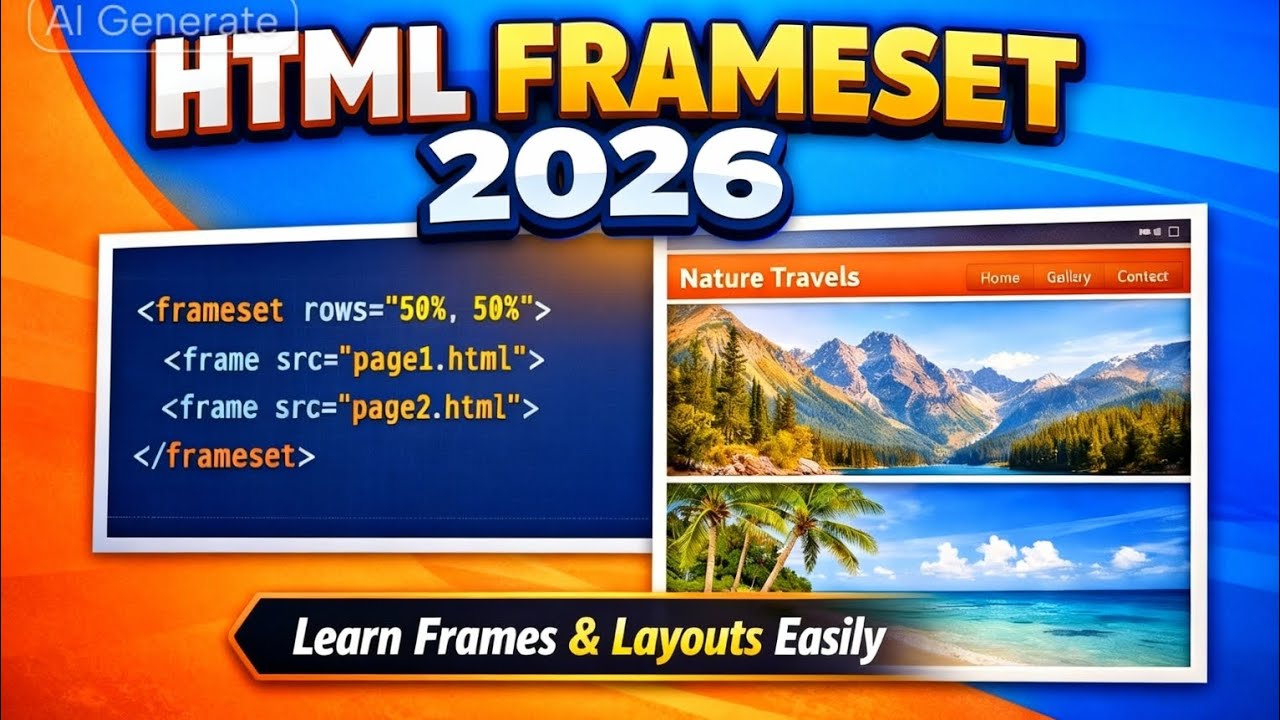 HTML Frameset Tutorial 2026 – Learn Frames, Frameset & Frameborder ...