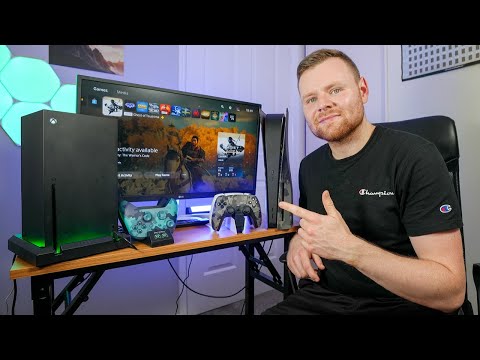 LED's setup Xbox One gaming desk.