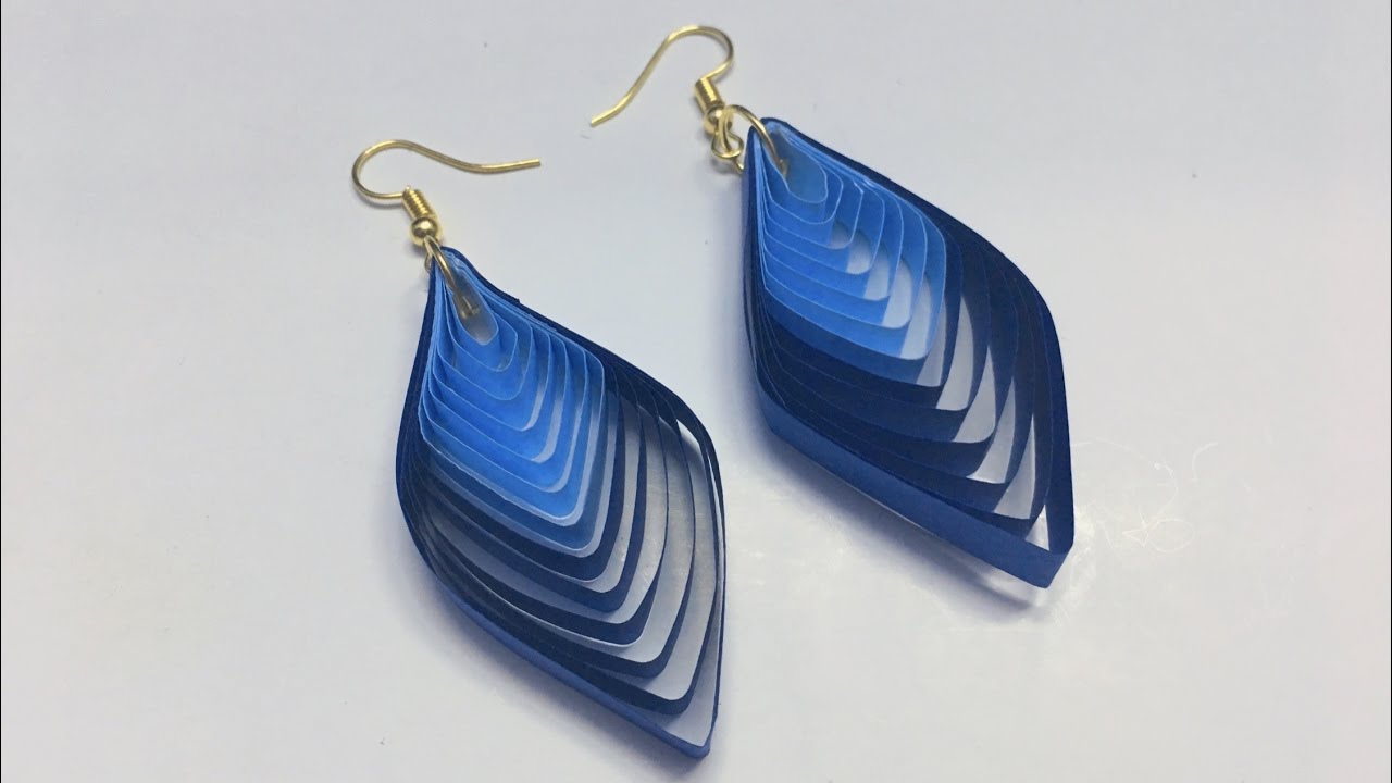 HOW TO  BLUE SHADED QUILLING EARRINGS USING QUILLING COMBCOMBQUILLED COMB   YouTube