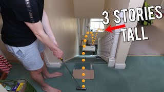 INSANE 3 Story PING PONG Trick Shot (This took 3 hours)