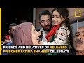 Released Palestinian prisoner Fatima Shaheen arrives in Bethlehem