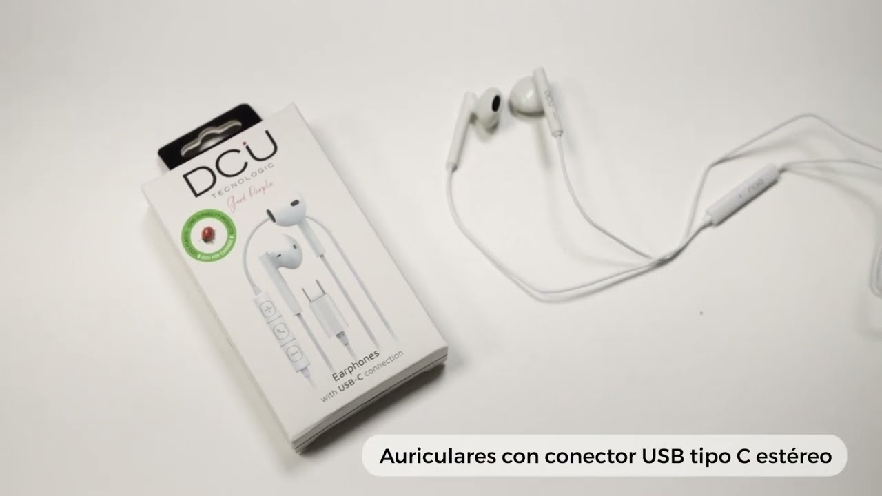 Auriculares con conector USB tipo C estéreos con micrófono y