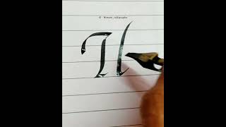 How to write letter H in Italic calligraphy || IG - Himani_calligraphy