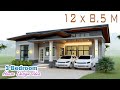 HOUSE DESIGN IDEA | 12 x 8.5 Meters | 3 Bedroom Simple House