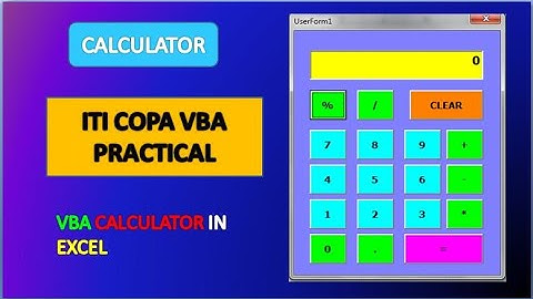 How to Make Calculator in VBA Excel #ITI# COPA Practical | Simple Calculator Design.