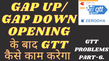 Zerodha Gtt in Gap up opening. What to do in Gap down opening with gtt. Zerodha Gtt Problem No.-5.