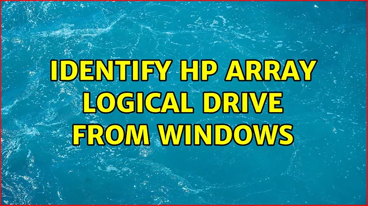 Identify HP Array Logical Drive From Windows