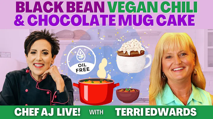 Black Bean Vegan Chili and Chocolate Mug Cake (oil...