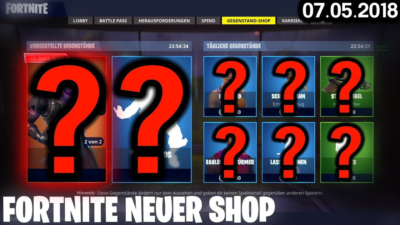 fortnite shop vom 07 mai 2018 der neue shop fortnite battle royale shop deutsch - neuer fortnite shop