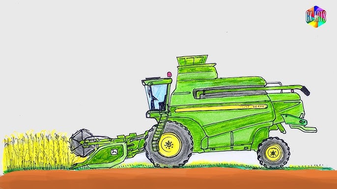 Como desenhar um Trator John Deere 7200J - PASSO A PASSO - narrado 