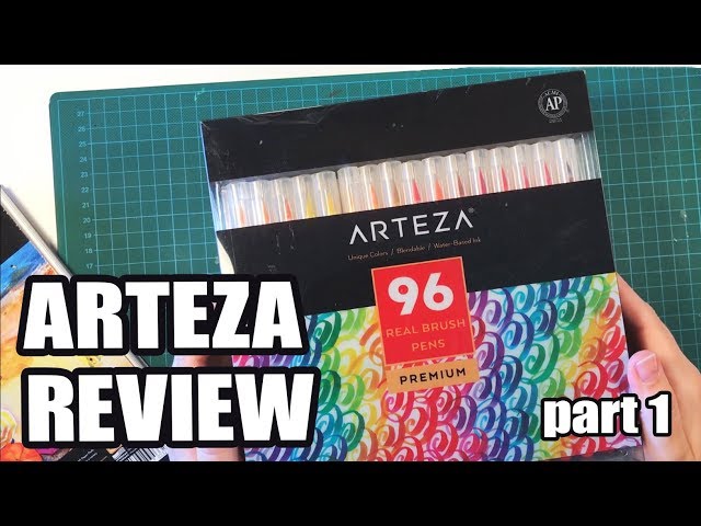 Arteza Real Brush Pens, 96 Paint Markers with Flexible Brush Tips,  Professional