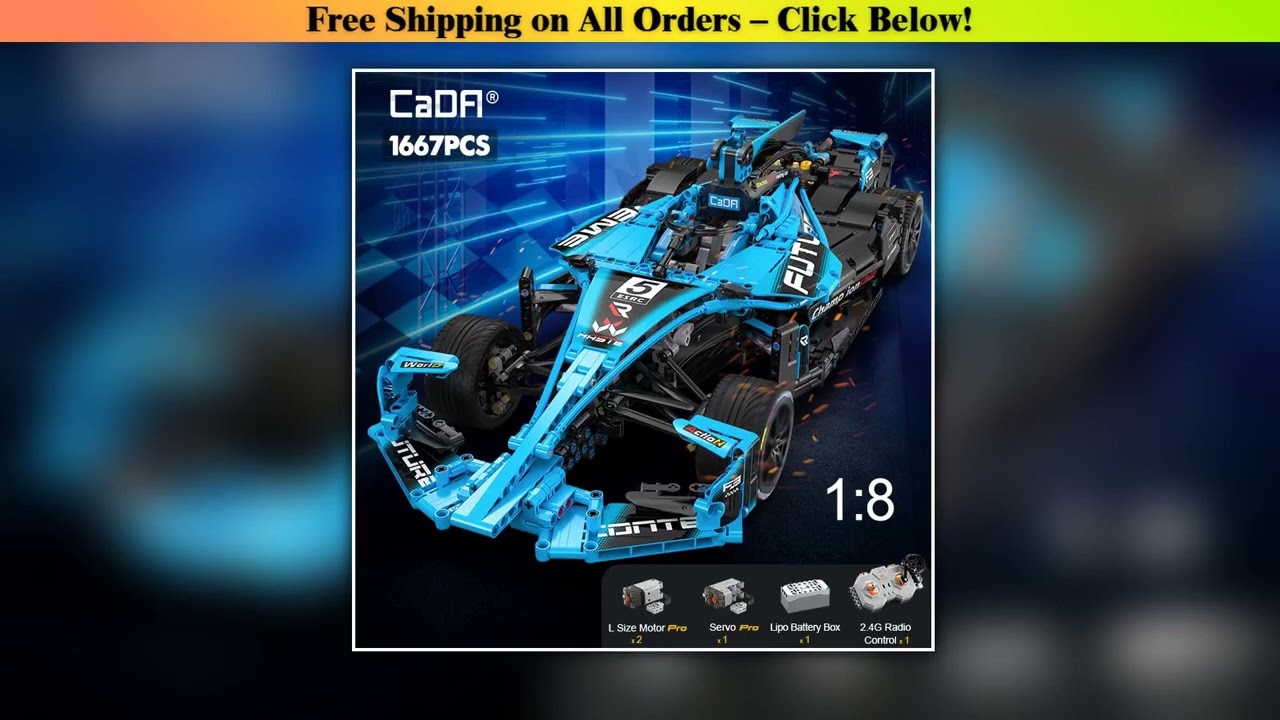Cada 1667Pcs Remote Control Super Drift Racing Car Building Blocks City RC Extreme Sports Vehicle