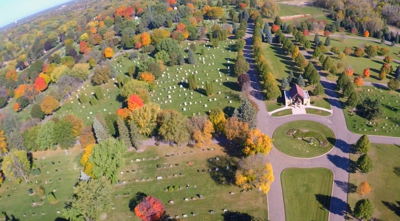 Drone view of Roselawn Cemetery YouTube