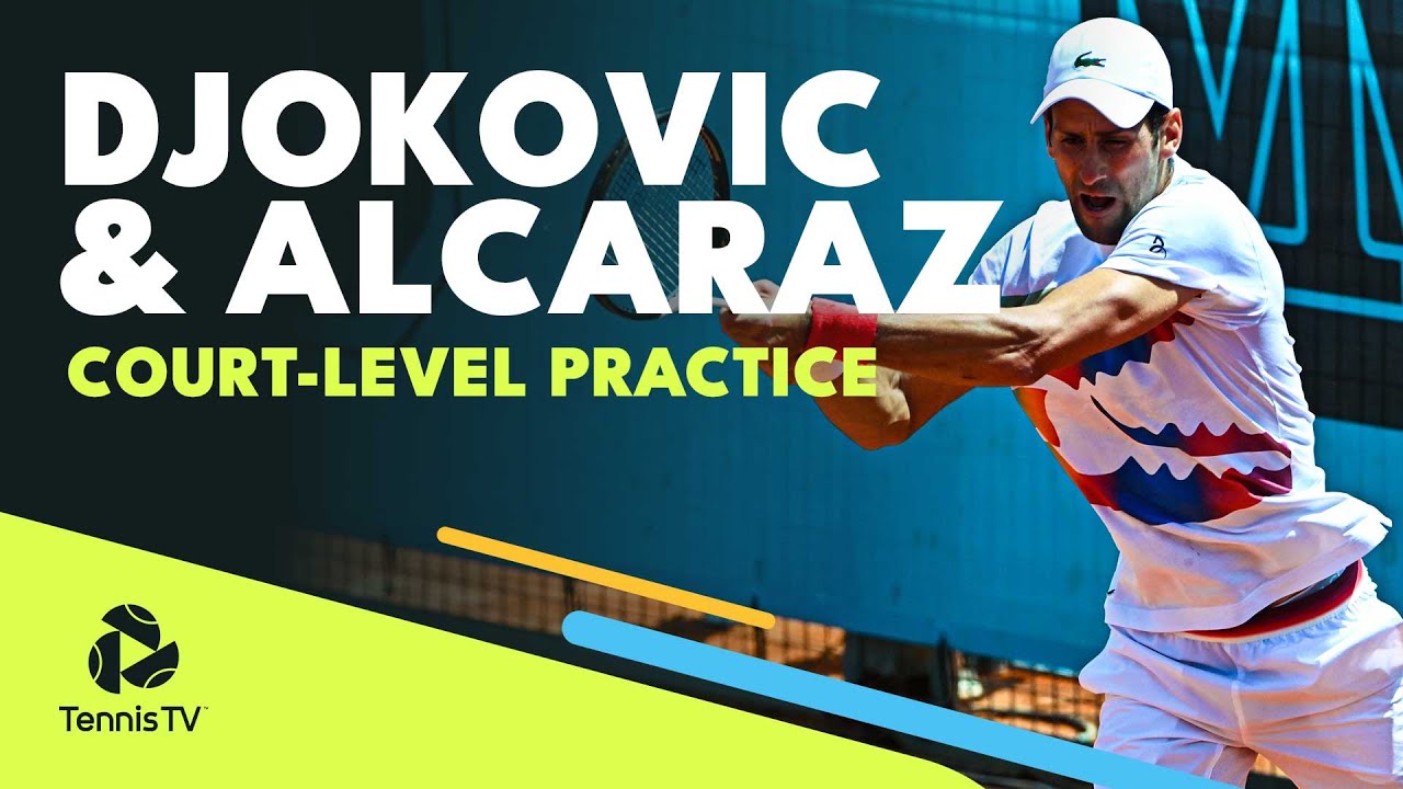 blad een experiment doen Zullen Novak Djokovic & Carlos Alcaraz: Court-Level Practice| Madrid 2022  Highlights - YouTube