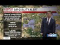 Wildfire smoke prompts air quality alerts, scattered showers & isolated thunderstorms elevate flo...