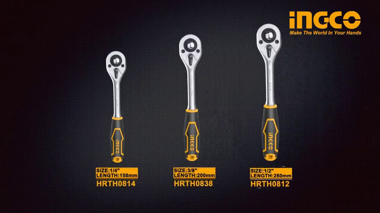 Ingco 1/4" Dr. Ratchet Handle 45T Length 158Mm HRTH0814