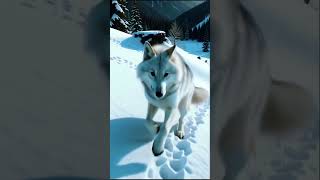Белый канадский волк на охоте | White Canadian wolf hunting | 白色的加拿大狼在猎杀。#ai #ии #aivideo