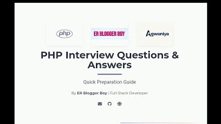 PHP Interview Questions & Answers | Quick Preparation Guide |Developed by Parvendra kumar 🚀