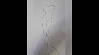Fashion Figure / Illustration Tutorial / Fashion Sketches #Shorts #Pencildrawing