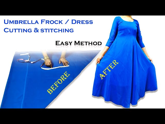 Umbrella Frock Suit-Gown Cutting And Stitching In Easy Way - YouTube