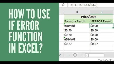 To Extract Only Numbers using IFERROR Function