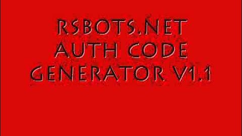 Free RSBots.net Auth Code Generator