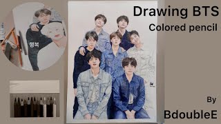Drawing BTS from Love Yourself:Tear using colored pencil by BdoubleE screenshot 3