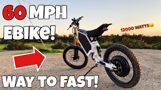 This thing is too fast! (60 mph 12000 watt ebike adventure)