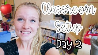 CLASSROOM SET UP 2019! | FIRST YEAR TEACHER CLASSROOM SETUP DAY 2 VLOG! | KINDERGARTEN CLASSROOM