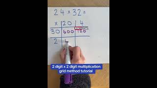 Multiplication: 2 digit x 2 digit grid method