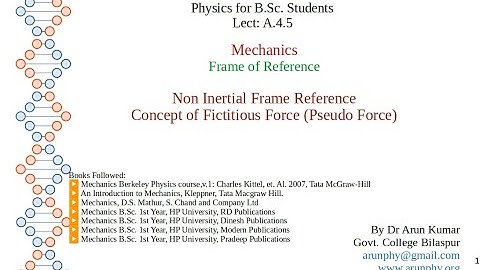Lect A.4.5: Non Inertial Frame of Reference