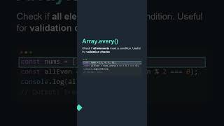 JavaScript Developers NEED to Know Array.every()! #shorts #javascript