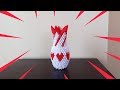 3d origami vazo yapımı- kağıt vazo/ how to make 3d origami vase- paper vase