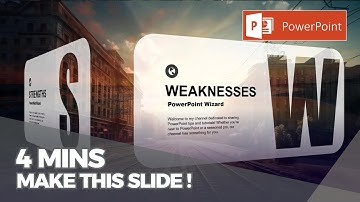 PowerPoint Tutorial | SWOT Page Slide | To be Expert of PowerPoint in 4 Mins!