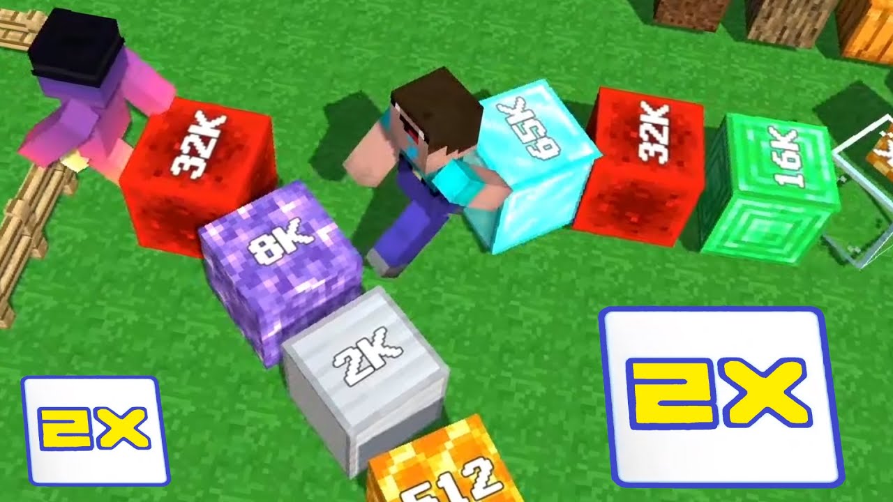 Minecraft 2048. Noob VS Noob. Cubes 2048.io Game