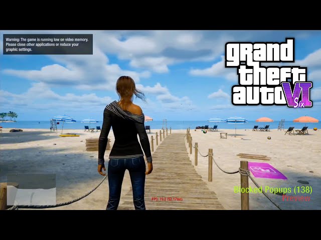 Gameplay vazada do gta 6: The game is running low on video memory