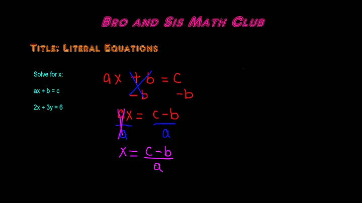 How to Solve Literal Equations - Algebra I