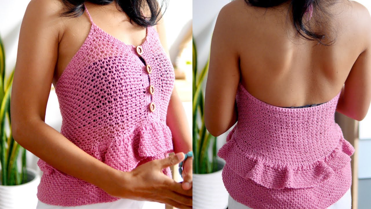 crochet peplum top