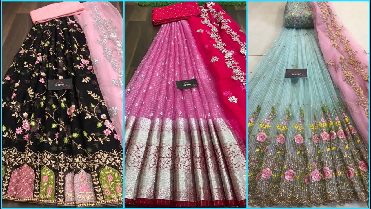 Latest half saree designs 2021 | pattu half sarees online shopping | kids lehenga | sequence lehenga