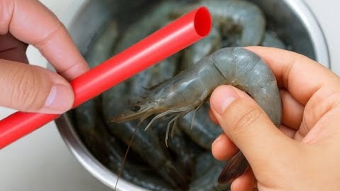 Remove Shrimp Veins in 1 Second Using Just a Straw!Genius Trick 😱