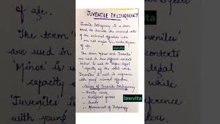 What is Juvenile Delinquency Meaning lecture notes Lawvita