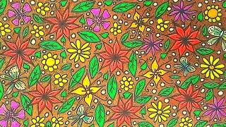 Cara mudah menggambar batik motif bunga dibuku gambar.