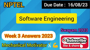 Software Engineering | Week 3 Quiz | Assignment 3 Solution | NPTEL | SWAYAM 2023