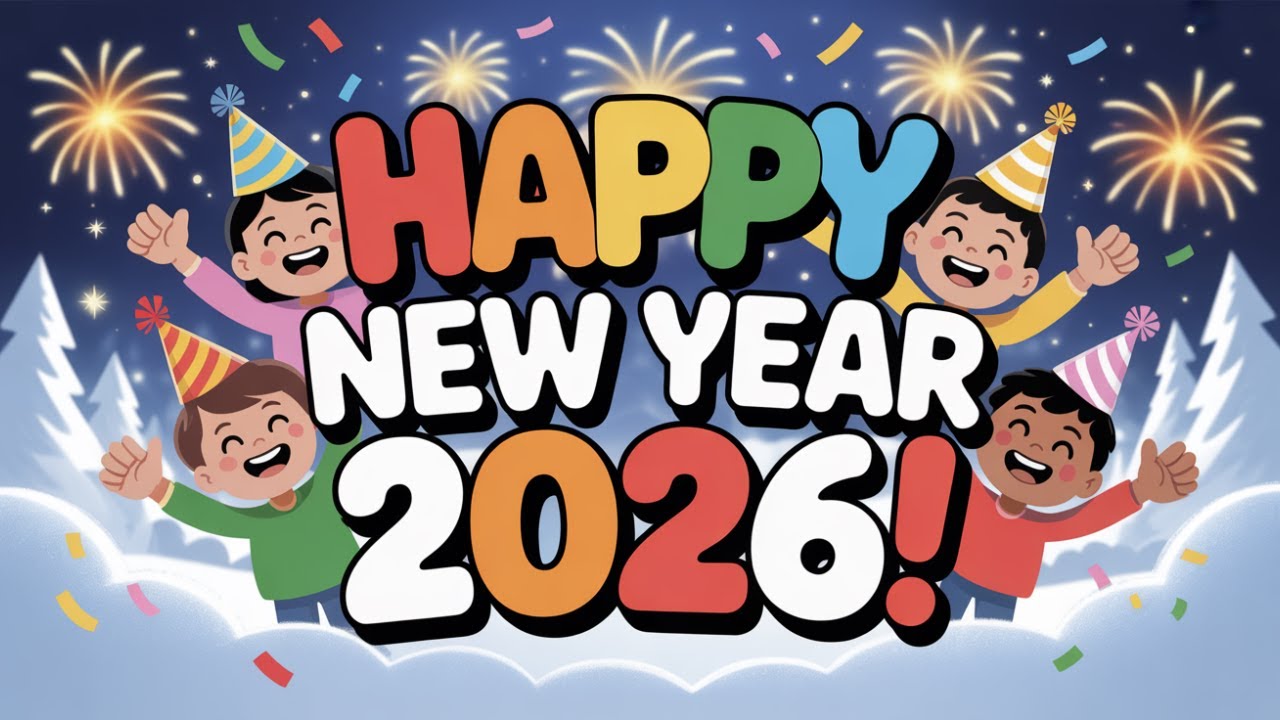 New Year Bash 2026! 🎈 Kids Sing & Celebrate | Festive Family Animation